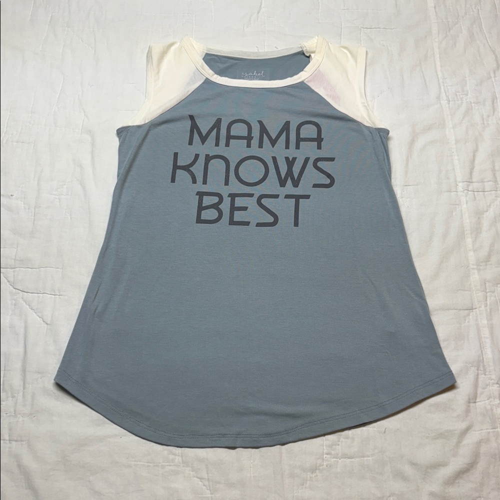 Isabel Maternity "Mama Knows‎ Best" Sleeveless Graphic Tank Top S NWT
